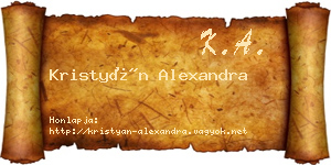 Kristyán Alexandra névjegykártya