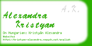 alexandra kristyan business card